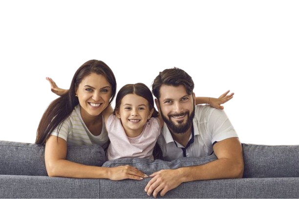 happy smiling family sitting on sofa removebg preview